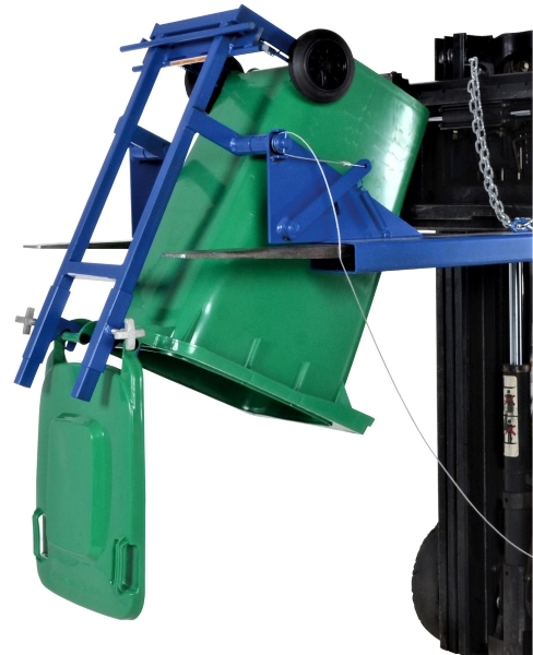 Do you have a Forklift Trash Can Dumper like the Vestil FM-T-DUMP, but for round Rubbermaid Brute 55 Gallon Trash Cans?