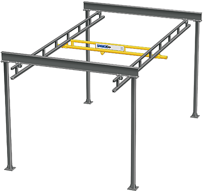 Can you add two one-ton trolleys to the Spanco TR-15-43-900-SL3-1215 2-Ton bridge crane?