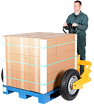 Is the Vestil ALL-T-2-48 All Terrain Pallet Jack's raised height of 9" measured from the ground to the top of the forks or to the bottom of the forks?
