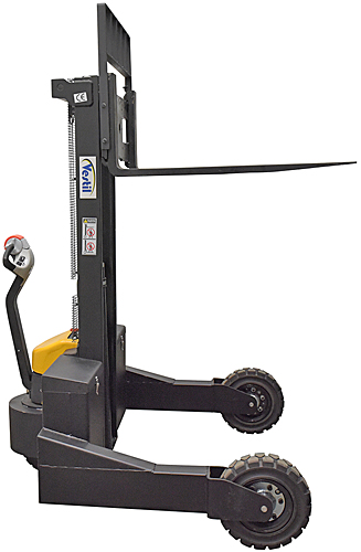 What is the maximum height when the Vestil RT-S-62-AF Rough Terrain Pallet Stacker is fully extended?