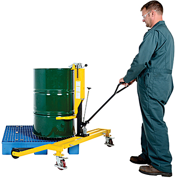 Can the Vestil PSDT Pallet Straddling Drum Truck lift plastic barrels?