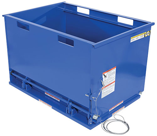 Does the Vestil DBH-100-3 Bottom Dump Hopper have the option for a bottom seal to minimize spillage when dealing with millings containing coolant?