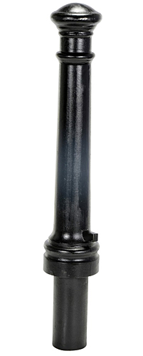 What are the diameter and wall thickness measurements of the concrete-embedded base for the Vestil BOL-CI-40-8 Cast Iron Bollard?