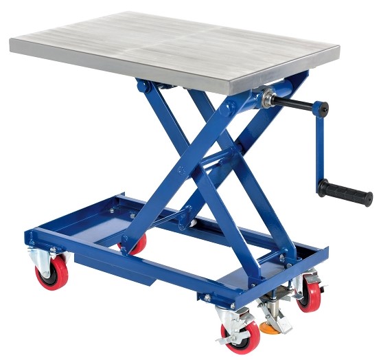 What is the size of the casters on the Vestil CART-330-M Mechanical Scissor Cart?