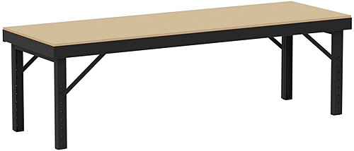 Is the tabletop of the Valley Craft F87870A0 Adjustable Height Work Table similar to butcher block, or is it made of particle board? 