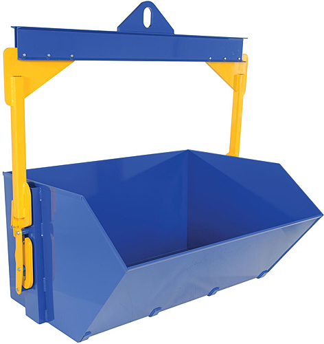 If we use the Vestil SDB-200-6 Crane Hopper with an overhead crane, do we need to side pull the cables to release the lock to dump?