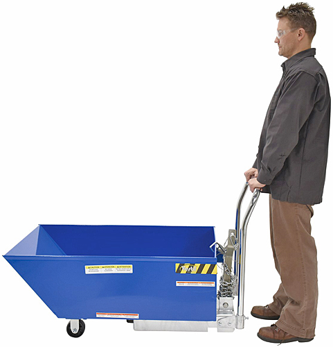 How does the handle detach on the Vestil HOP-LP Parts Hopper?