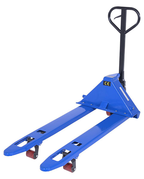 What is the lowered fork height for the Vestil PM4-ADJ-2127-48 adjustable fork width pallet jack?